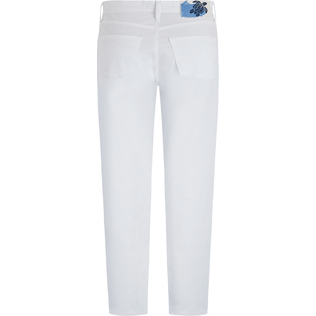 Women Others Solid - Women Stretch Cotton Satin Pants, White back view