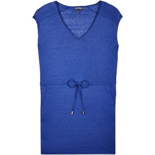 Femme AUTRES Uni - Robe courte en Jersey de lin Femme Unie, Bleu neptune front Femme AUTRES Uni - Robe courte en Jersey de lin Femme Unie, Bleu neptune front