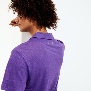 Hombre Autros Liso - Polo en punto de lino de color liso para hombre, Bengal supp1 Hombre Autros Liso - Polo en punto de lino de color liso para hombre, Bengal supp1