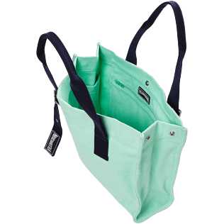 Autros Liso - Bolsa de playa pequeña de algodón con estampado liso, Menta supp2 Autros Liso - Bolsa de playa pequeña de algodón con estampado liso, Menta supp2
