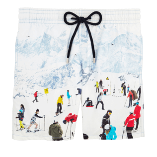 男款 Classic 印制 - Men Swimwear Ski - Vilebrequin x Massimo Vitali, Sky blue 正面图