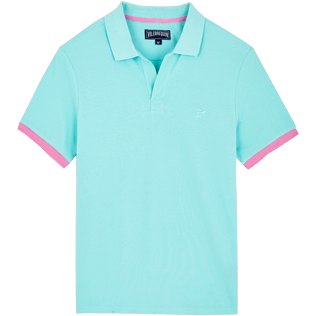 Hombre Autros Liso - Polo de algodón liso para hombre, Acqua front Hombre Autros Liso - Polo de algodón liso para hombre, Acqua front