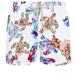Hombre Clásico stretch Estampado - Bañador elástico con estampado Watercolor Turtles para hombre, Blanco front Hombre Clásico stretch Estampado - Bañador elástico con estampado Watercolor Turtles para hombre, Blanco front