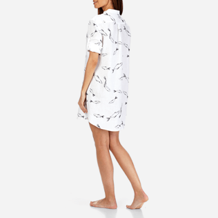 Donna Altri Ricamato - Camicia donna in lino con colletto rigido e ricamo Fish Dance, Bianco supp4 Donna Altri Ricamato - Camicia donna in lino con colletto rigido e ricamo Fish Dance, Bianco supp4