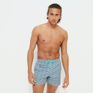 男款 Stretch classic 印制 - 男士 Marbella 弹力游泳短裤, Lagoon 正面穿戴视图