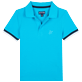 Niños Autros Liso - Polo en piqué de algodón de color liso para niño, Celeste vista frontal Niños Autros Liso - Polo en piqué de algodón de color liso para niño, Celeste vista frontal