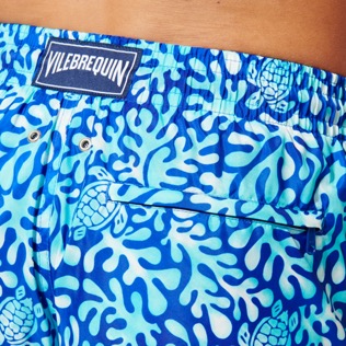 Men Long classic Printed - Men Swimwear Long Ultra-light and packable Turtles Splash, Sea blue details view 1