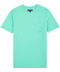 Hombre Autros Liso - Camiseta de algodón orgánico de color liso para hombre, Laguna vista frontal