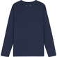 Men Others Solid - Unisex Linen Long Sleeves T-shirt Solid, Navy back view