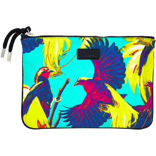 Bags Estampado - Bolsa de playa de algodón con cremallera y estampado Birds of Paradise, Veronese green front Bags Estampado - Bolsa de playa de algodón con cremallera y estampado Birds of Paradise, Veronese green front