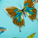 女士 Butterflies 圆领比基尼上衣, Lagoon 