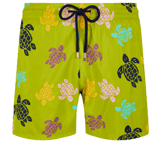 Men Ultra-light classique Printed - Men Swimwear Ultra-light and packable Ronde Des Tortues Multicolore, Matcha front view