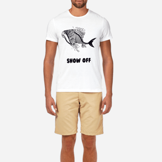 Men Others Printed - Prehistoric Fish Round neck T-Shirt, White supp1 Men Others Printed - Prehistoric Fish Round neck T-Shirt, White supp1