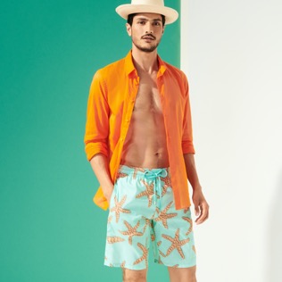 Picture of Men Others Printed - Men Swimwear Long Sand Starlettes, Lagoon details view 2 Picture of Men Others Printed - Men Swimwear Long Sand Starlettes, Lagoon details view 2
