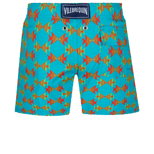 Boys Others Printed - Boys Swim Trunks Stretch Fishes in Love, Light azure back Boys Others Printed - Boys Swim Trunks Stretch Fishes in Love, Light azure back