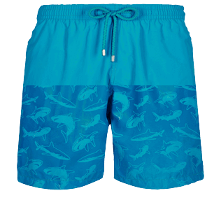 Herren Klassische Magie - Mit Wasser reagierende 2009 Les Requins Badeshorts für Herren, Hawaii blue Vorderansicht