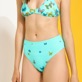 Damen High Waist Bedruckt - Butterflies Bikinihose mit hohem Bund für Damen, Lagune Details Ansicht 1