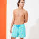 Men Classic Embroidered - Men Swim Trunks Embroidered 1999 Focus - Limited Edition, Lazulii blue front worn view