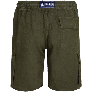 Herren Andere Uni - Einfarbige Leinen-Bermudashorts mit Cargotaschen für Herren, Pepper back Herren Andere Uni - Einfarbige Leinen-Bermudashorts mit Cargotaschen für Herren, Pepper back