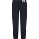 Women Others Solid - Women Stretch Cotton Satin Pants, Navy back view