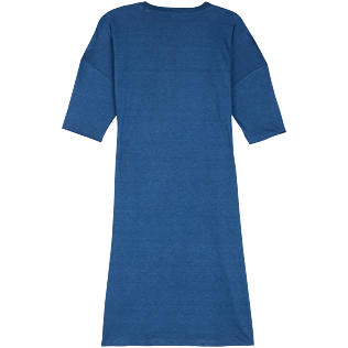 Mujer Autros Liso - Vestido de playa en lino de color liso para mujer, Goa back Mujer Autros Liso - Vestido de playa en lino de color liso para mujer, Goa back