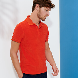 Men Others Solid - Men Terry Cloth Polo Shirt Solid, Medlar supp1 Men Others Solid - Men Terry Cloth Polo Shirt Solid, Medlar supp1