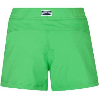 Mujer Autros Liso - Pantalón corto elástico de color liso para mujer, Hierba verde back Mujer Autros Liso - Pantalón corto elástico de color liso para mujer, Hierba verde back