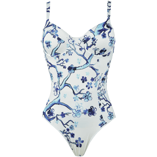 Bañador De Una Pieza Con Cuello En V Y Estampado De Talla Gr Bañador De Una Pieza Con Cuello En V Y Estampado De Talla Gr