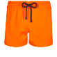 男款 Others 纯色 - 男士纯色修身弹力游泳短裤, Apricot 正面图