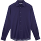 Hombre Autros Liso - Camisa en algodón de color liso para hombre, Azul marino vista frontal