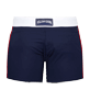 男款 Flat belts 纯色 - 男士三色平带弹力泳裤, Navy 后视图