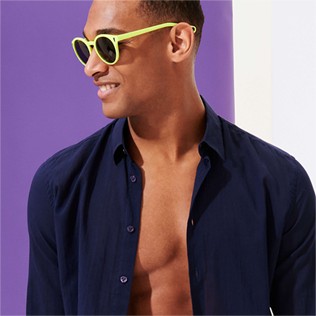 Autros Liso - Gafas de sol de color liso unisex, Limoncillo detalles vista 2