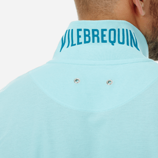 Hombre Autros Liso - Polo en piqué de algodón de color liso para hombre, Aguamarina supp1 Hombre Autros Liso - Polo en piqué de algodón de color liso para hombre, Aguamarina supp1