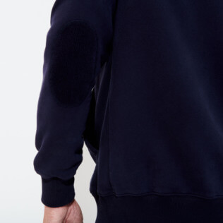 Hombre Autros Liso - Sudadera de algodón con cremallera delantera para hombre, Azul marino backworn Hombre Autros Liso - Sudadera de algodón con cremallera delantera para hombre, Azul marino backworn