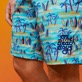 Men Others Printed - Men Stretch Long Swimwear Palms & Surfs - Vilebrequin x The Beach Boys, Lazulii blue details view 5
