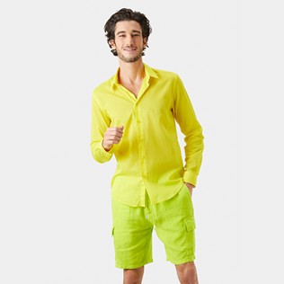 AUTRES Uni - Chemise légère en Voile de Coton unie, Citron supp5 AUTRES Uni - Chemise légère en Voile de Coton unie, Citron supp5