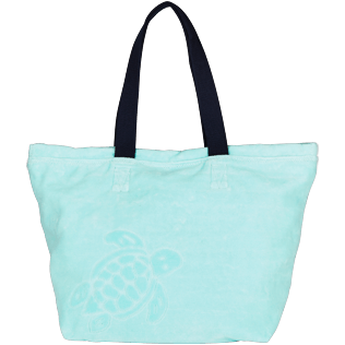 Hombre Autros Liso - Bolsa de playa grande en tejido terry con estampado jacquard liso, Laguna front Hombre Autros Liso - Bolsa de playa grande en tejido terry con estampado jacquard liso, Laguna front