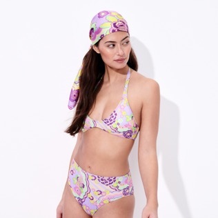Donna Vita alta Stampato - Slip bikini donna a vita alta Rainbow Flowers, Cyclamen dettagli vista 3