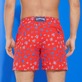 Men Others Embroidered - Men Embroidered Swimwear Micro Ronde Des Tortues - Limited Edition, Poppy red back worn view
