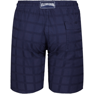 Hombre Autros Gráfico - Bermudas tipo cargo de algodón con estampado Carreaux para hombre, Azul marino back Hombre Autros Gráfico - Bermudas tipo cargo de algodón con estampado Carreaux para hombre, Azul marino back