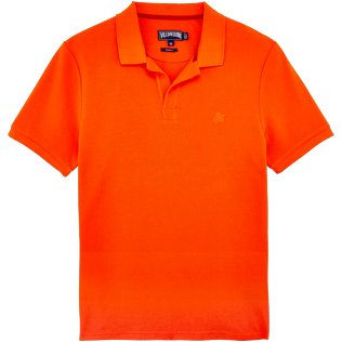 Men Others Solid - Men Cotton Pique Polo Shirt Solid, Clementine front Men Others Solid - Men Cotton Pique Polo Shirt Solid, Clementine front