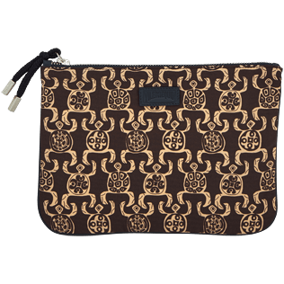 Bags Printed - Primitive Turtles Zipped case, Chocolate front Bags Printed - Primitive Turtles Zipped case, Chocolate front