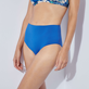 Women High waist Solid - Women Bikini Bottom High Waist Brief Solid, Batik blue front worn view