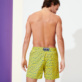 Men Classic Printed - Men Swim Trunks 2020 Micro Ronde Des Tortues Waves, Lemon back worn view