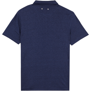 男款 Others 纯色 - 男士纯色亚麻运动 Polo 衫, Navy back 男款 Others 纯色 - 男士纯色亚麻运动 Polo 衫, Navy back