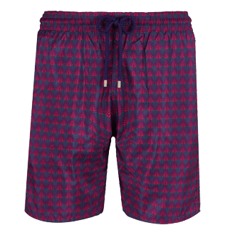 Men Long classic Printed - Men Swimtrunks Long Ultra-light and Packable Perspective Fish, Plum front Men Long classic Printed - Men Swimtrunks Long Ultra-light and Packable Perspective Fish, Plum front