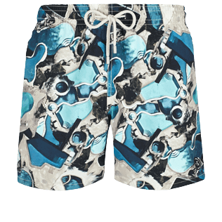 Uomo Classico stretch Stampato - Costume da bagno uomo Californian Pool Dogtown - Vilebrequin x Highsnobiety, Blue note front Uomo Classico stretch Stampato - Costume da bagno uomo Californian Pool Dogtown - Vilebrequin x Highsnobiety, Blue note front