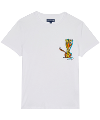 Hombre Autros Bordado - Camiseta de algodón con estampado The Year of the Tiger para hombre, Blanco vista frontal
