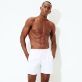 Men Classic Solid - Men Swimwear Solid, White front worn view
