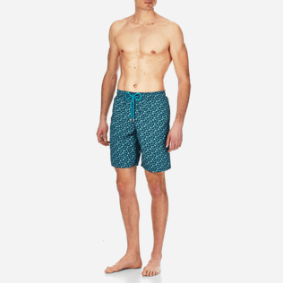 Men Long Printed - Men Long Swimtrunks Micro ronde des tortues, Spray frontworn Men Long Printed - Men Long Swimtrunks Micro ronde des tortues, Spray frontworn